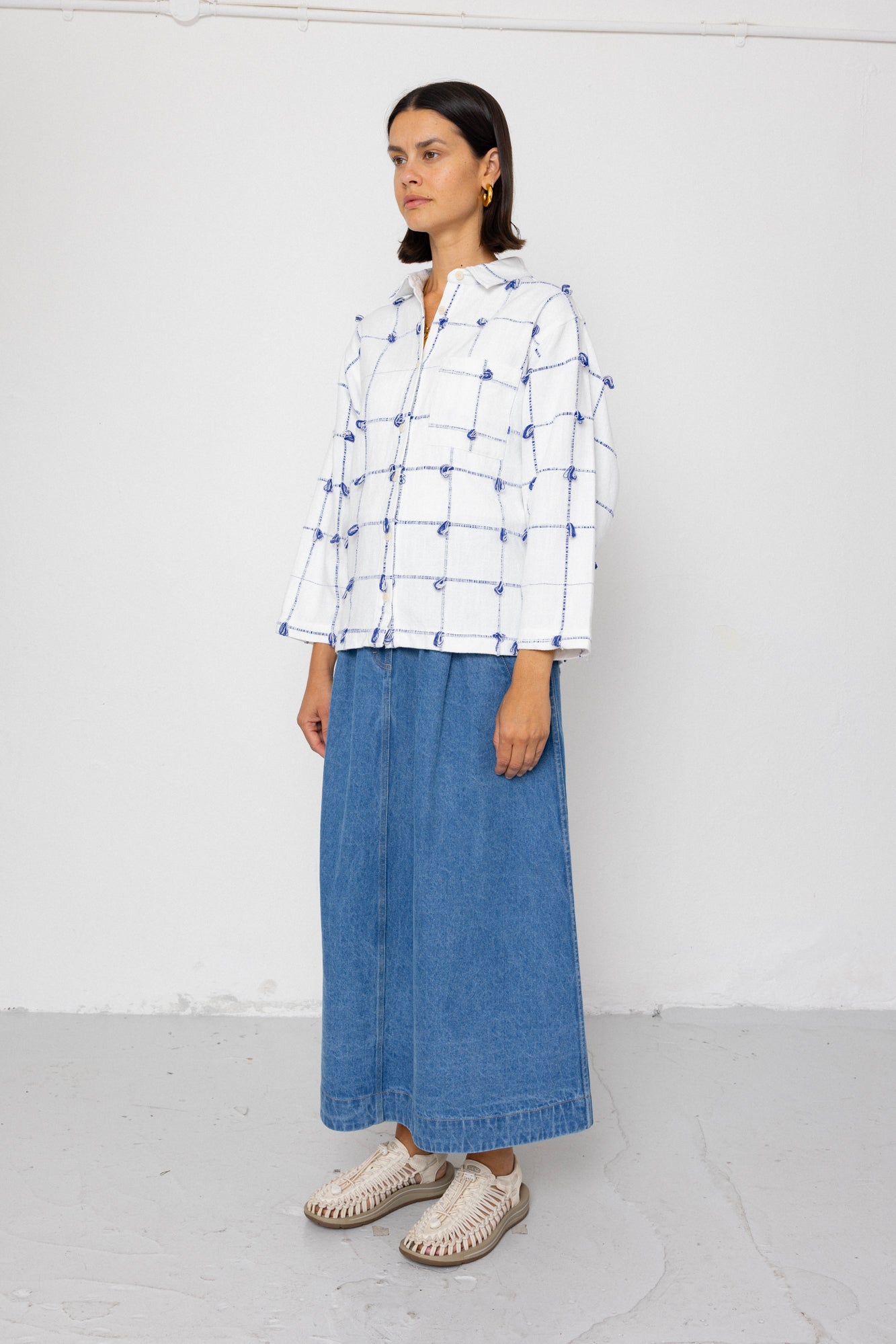 Folk | Folk Archive Shirt - Navy Ecru Knots
