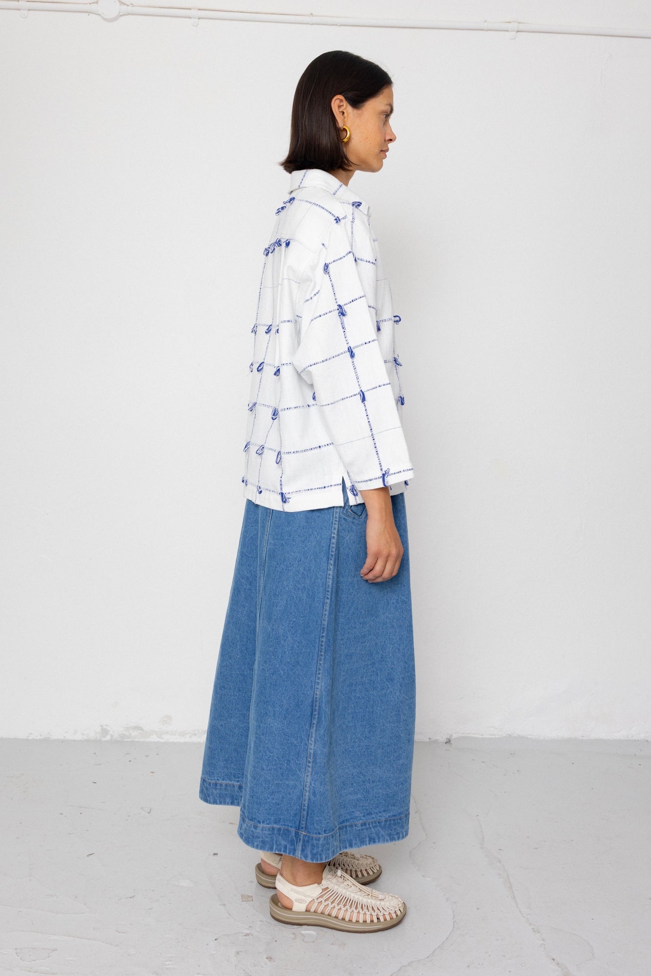 Folk | Folk Archive Shirt - Navy Ecru Knots