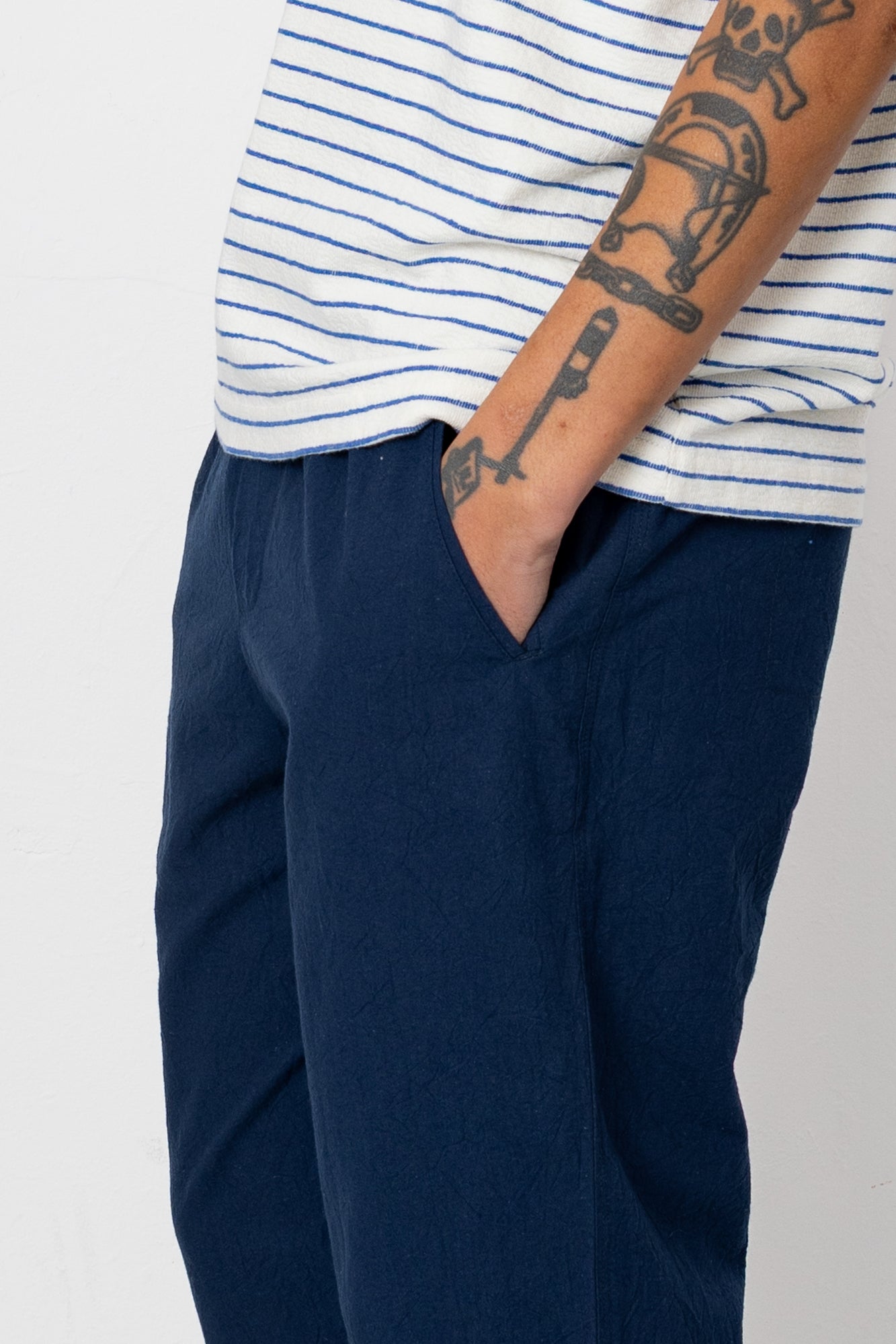 Folk | Folk Assembly Pant - Dark Navy Crinkle