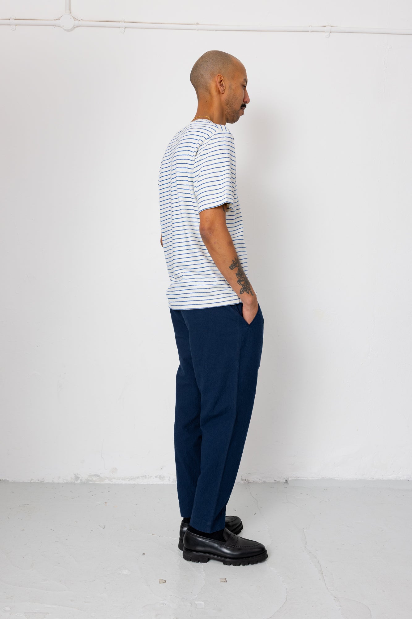 Folk | Folk Assembly Pant - Dark Navy Crinkle