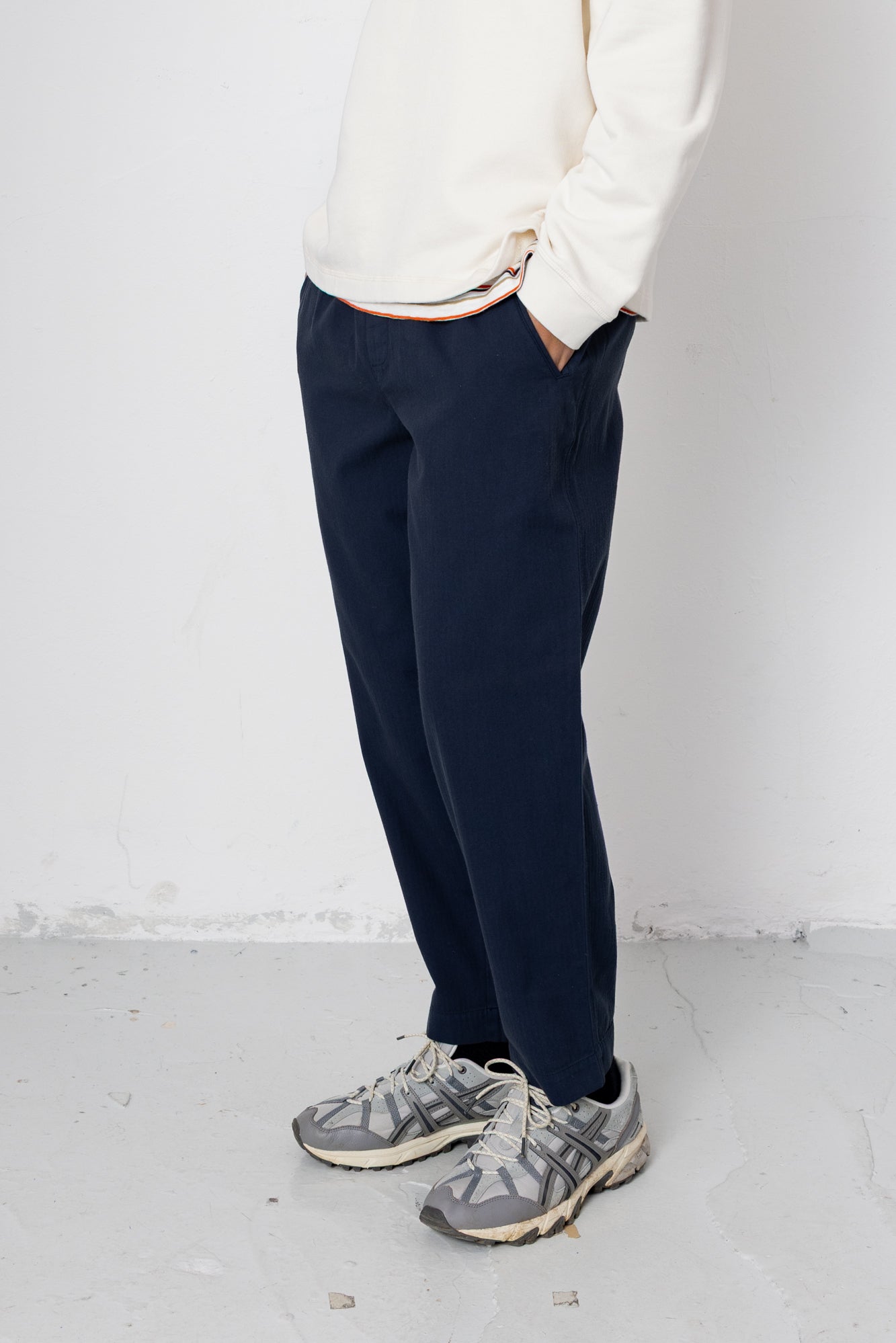 Folk | Folk Assembly Pant - Navy Herringbone