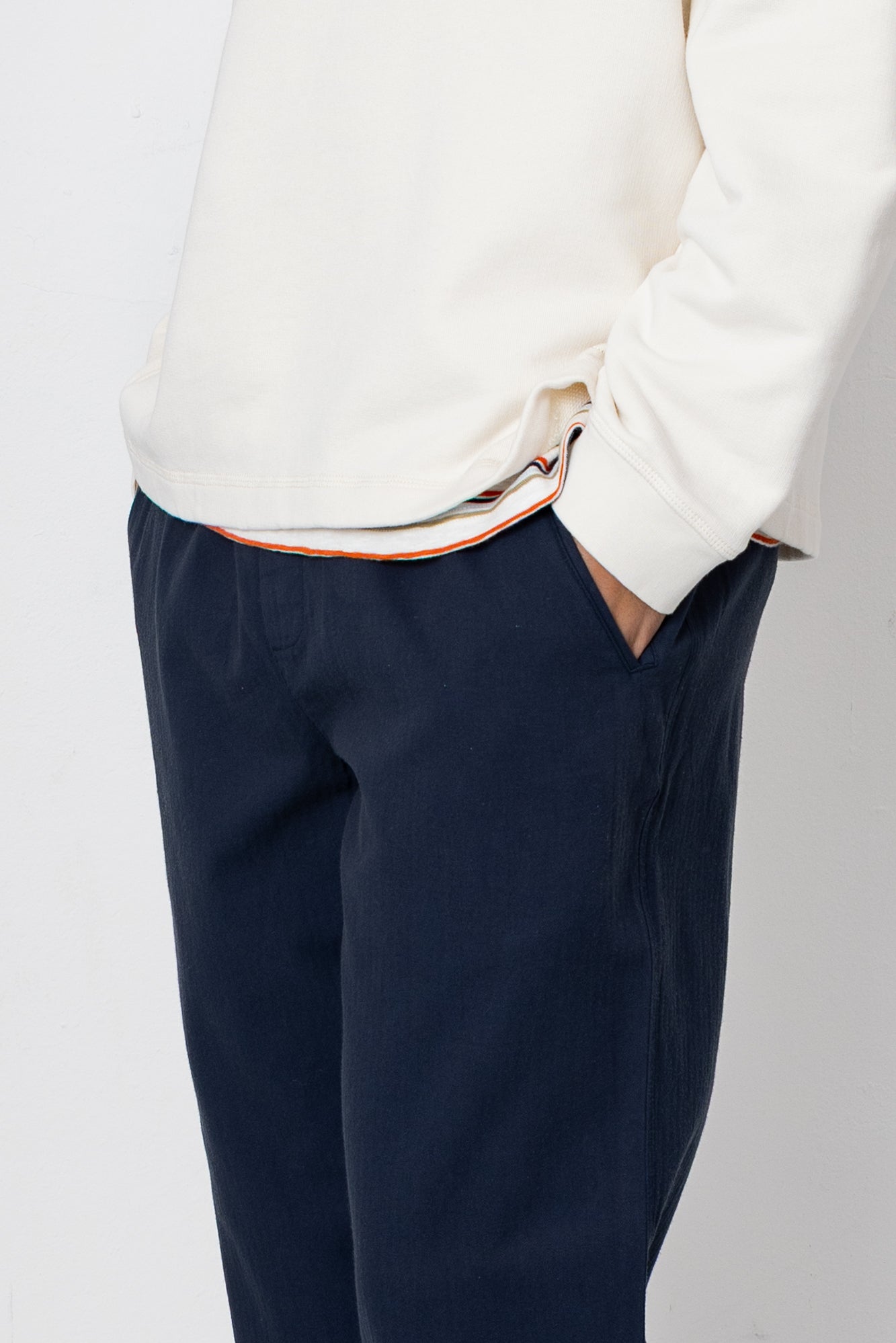 Folk | Folk Assembly Pant - Navy Herringbone