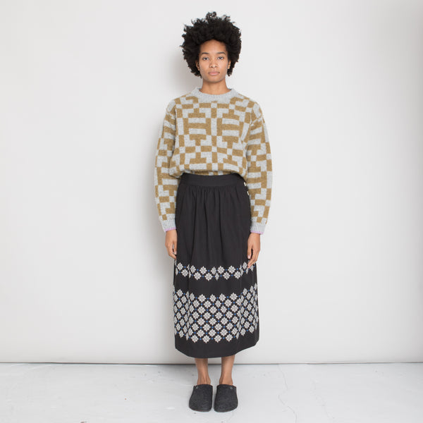 Sideline - Gaia Skirt - Black Embroidered