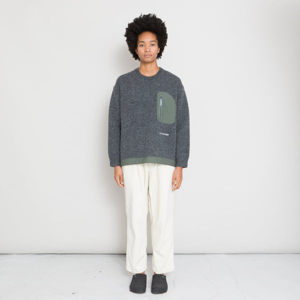 AND WANDER - 65 Shetland Wool Sweater - Grey