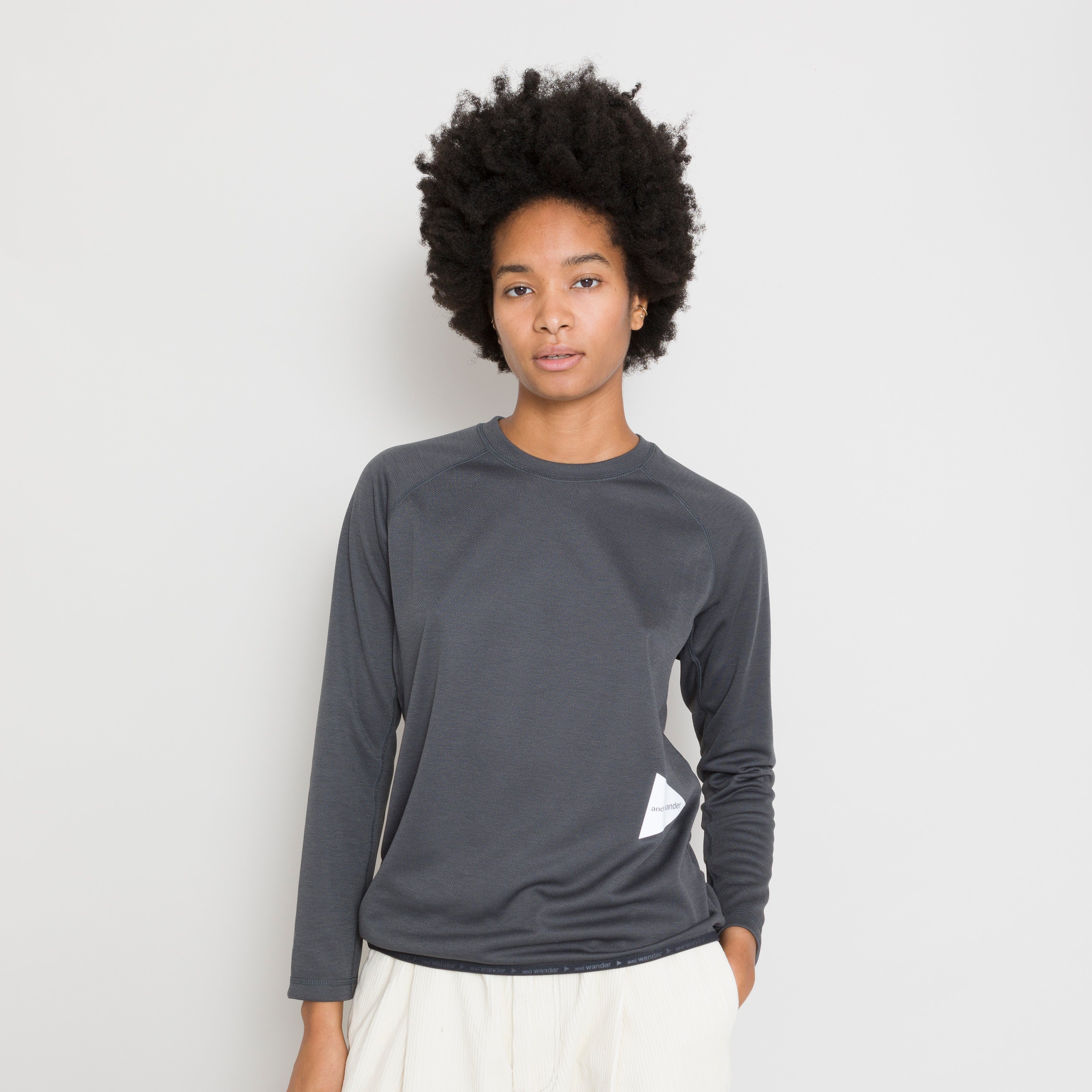 And Wander | AND WANDER - 28 Power Dry Jersey Raglan T - Charcoal