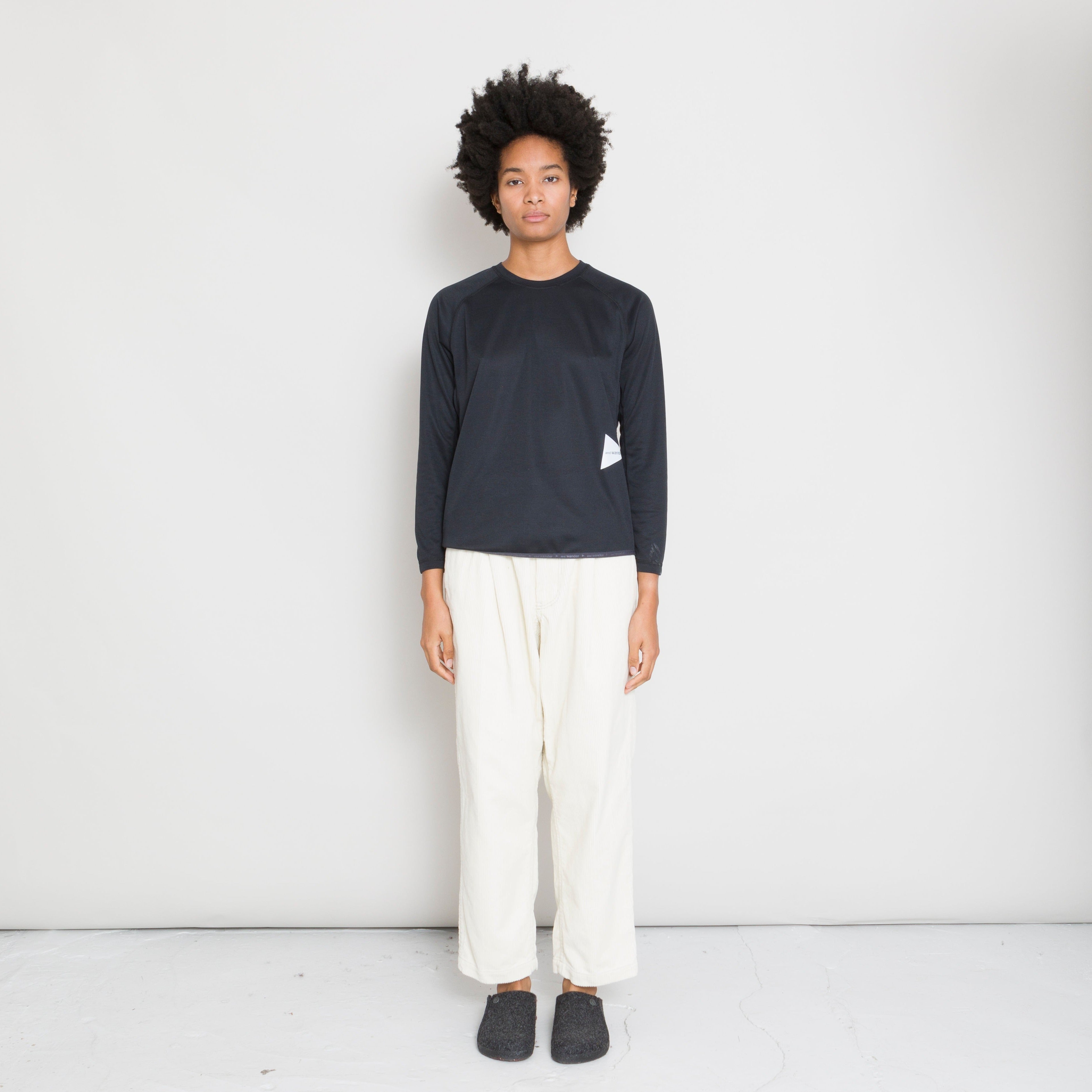 And Wander | AND WANDER - 28 Power Dry Jersey Raglan T - Black