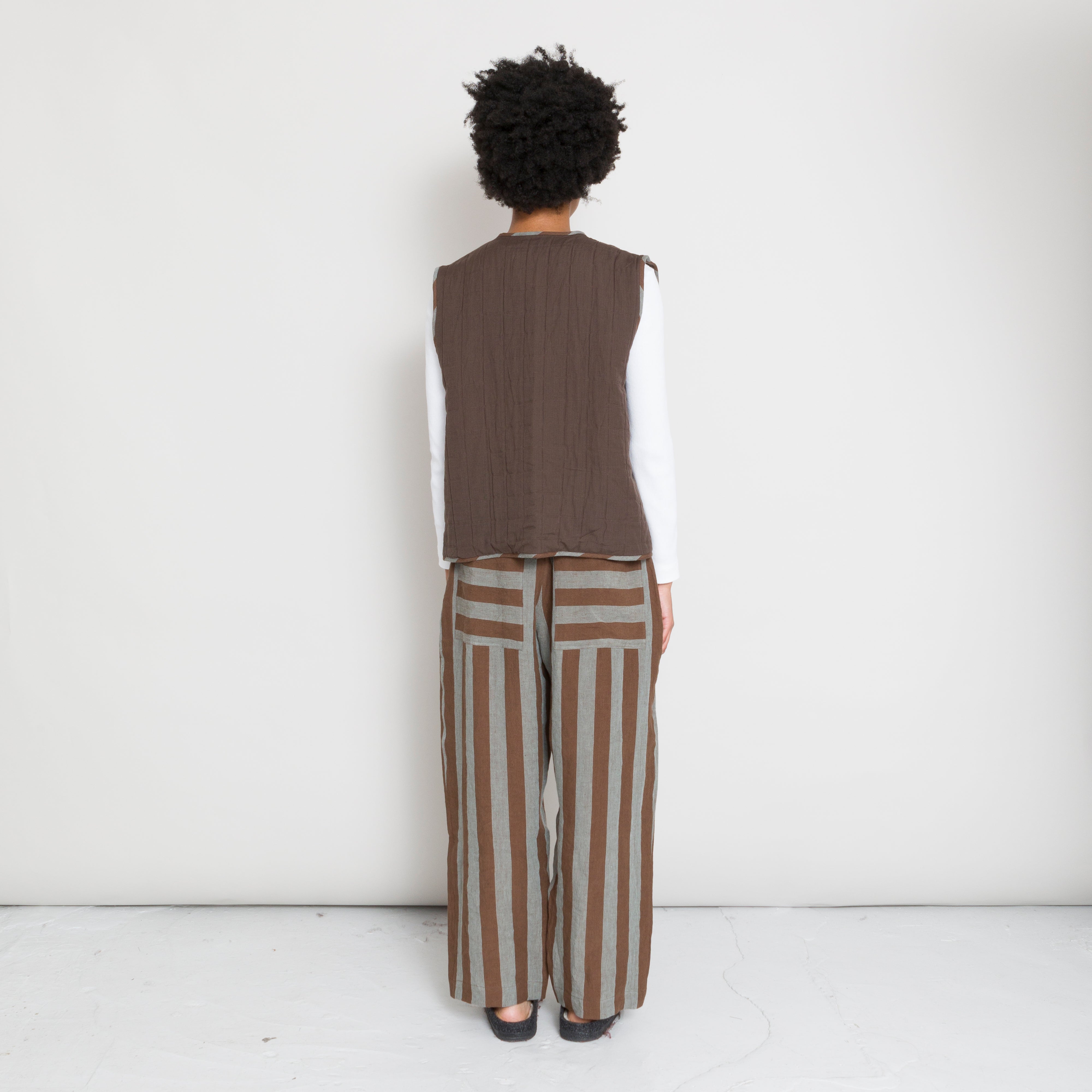 Cawley | Cawley - Jacquard and Linen Peyton Vest - Brown