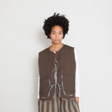 Cawley | Cawley - Jacquard and Linen Peyton Vest - Brown