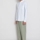 Relaxed Fit Shirt - Blue Microstripe Slub