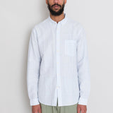 Relaxed Fit Shirt - Blue Microstripe Slub