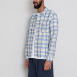 Patch Shirt - Soft Blue Open Check