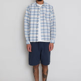 Patch Shirt - Soft Blue Open Check