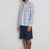 Patch Shirt - Soft Blue Open Check