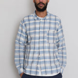 Patch Shirt - Soft Blue Open Check