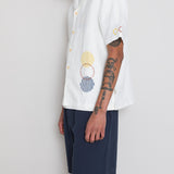 SS Soft Collar Shirt - Ecru Sun Embroidery DP