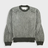 Plated Rib Crew - Olive Ecru