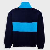 Zip Through Jumper - Navy Cobalt