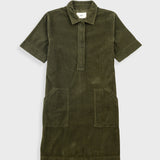 A-Line Zip Dress - Olive Cord