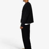 Pocket Cardigan - Charcoal Wool Twill