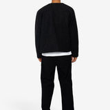 Pocket Cardigan - Charcoal Wool Twill