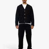 Pocket Cardigan - Charcoal Wool Twill