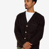 Pocket Cardigan - Navy Espresso Brushed Wool