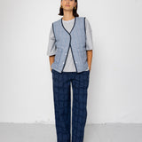Folk | Folk Baggy Trouser - Irregular Block Jacquard Navy