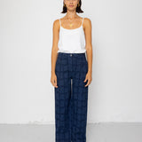 Folk | Folk Baggy Trouser - Irregular Block Jacquard Navy