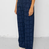 Folk | Folk Baggy Trouser - Irregular Block Jacquard Navy