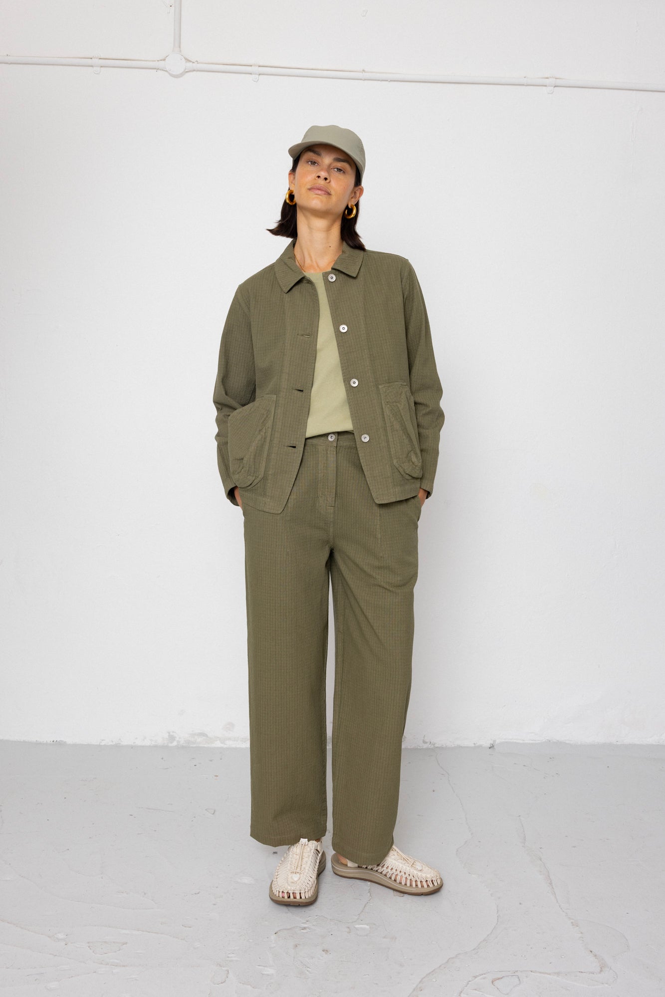 Folk | Folk Baggy Trouser - Light Olive Chunky Ripstop