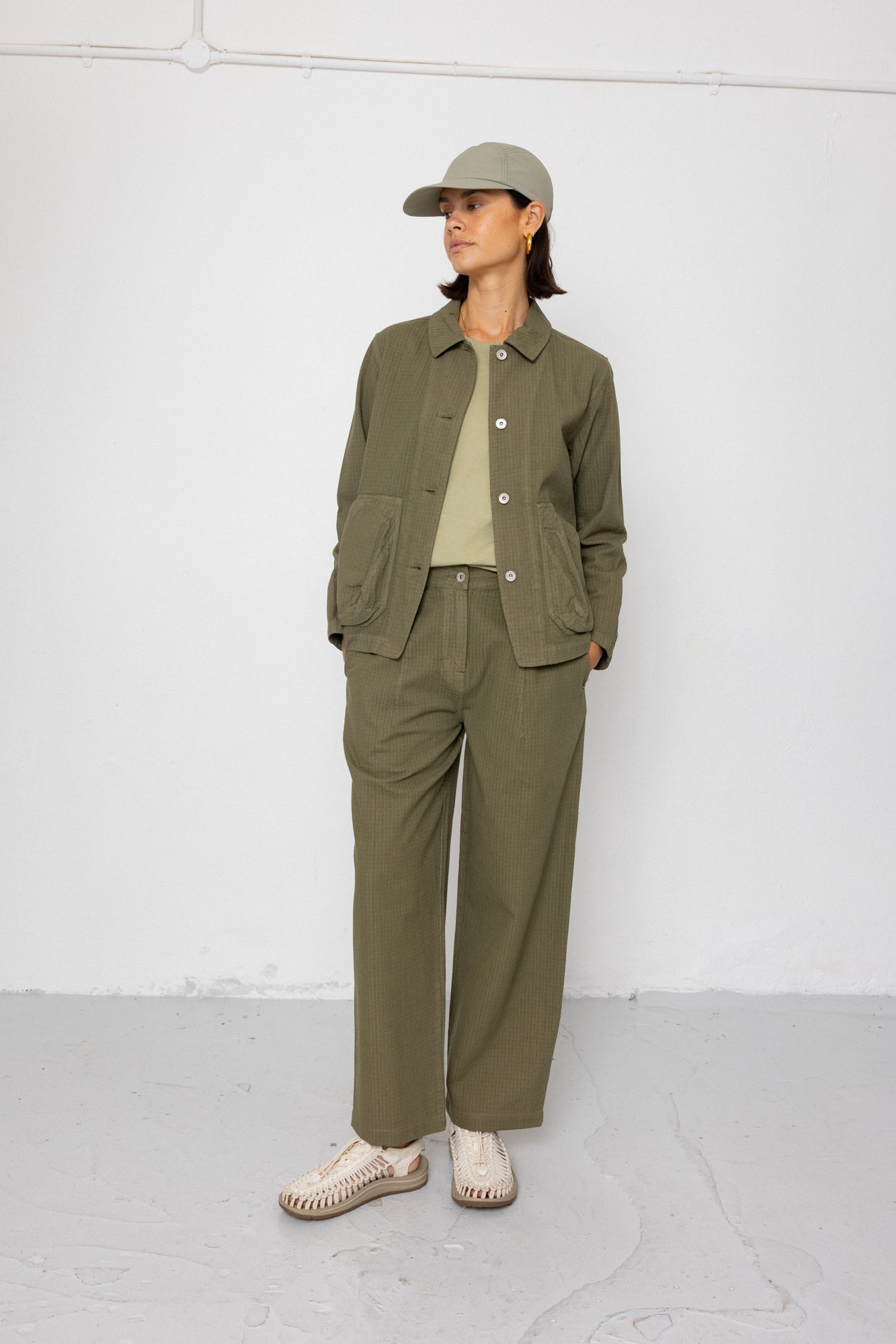 Folk | Folk Baggy Trouser - Light Olive Chunky Ripstop