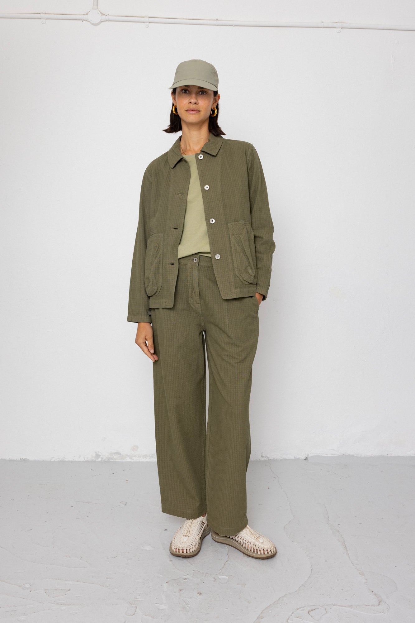 Folk | Folk Baggy Trouser - Light Olive Chunky Ripstop
