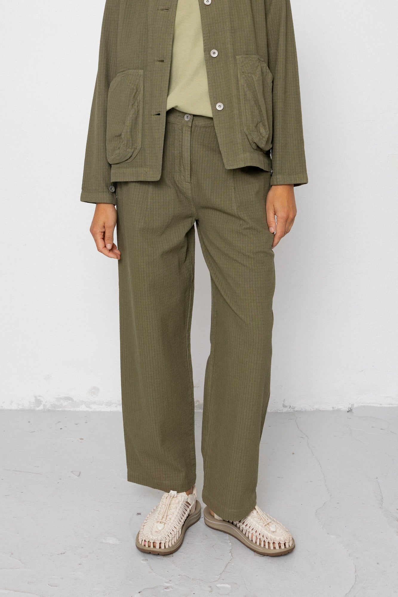 Folk | Folk Baggy Trouser - Light Olive Chunky Ripstop