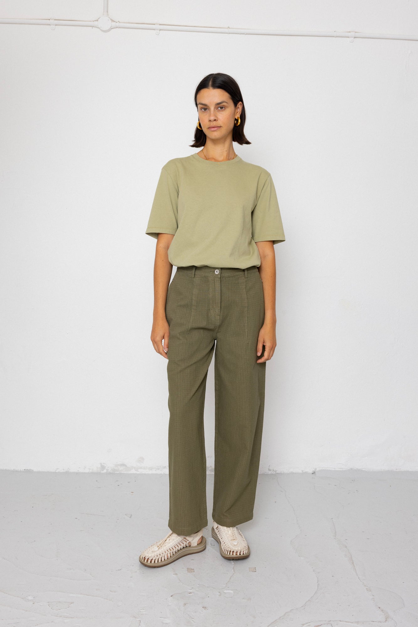 Folk | Folk Baggy Trouser - Light Olive Chunky Ripstop