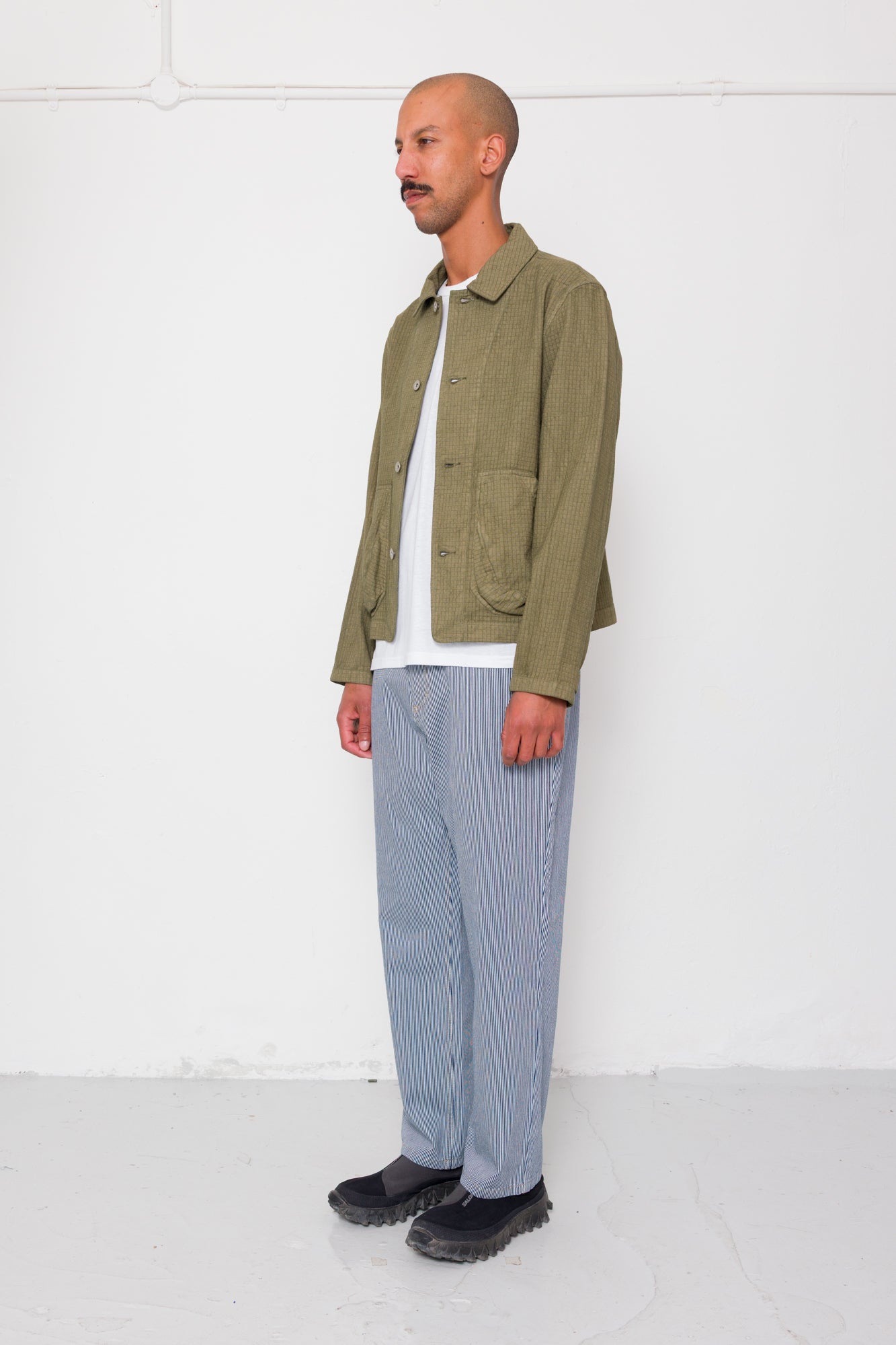 Folk | Folk Barrel Leg Jean - Indigo Ticking Stripe