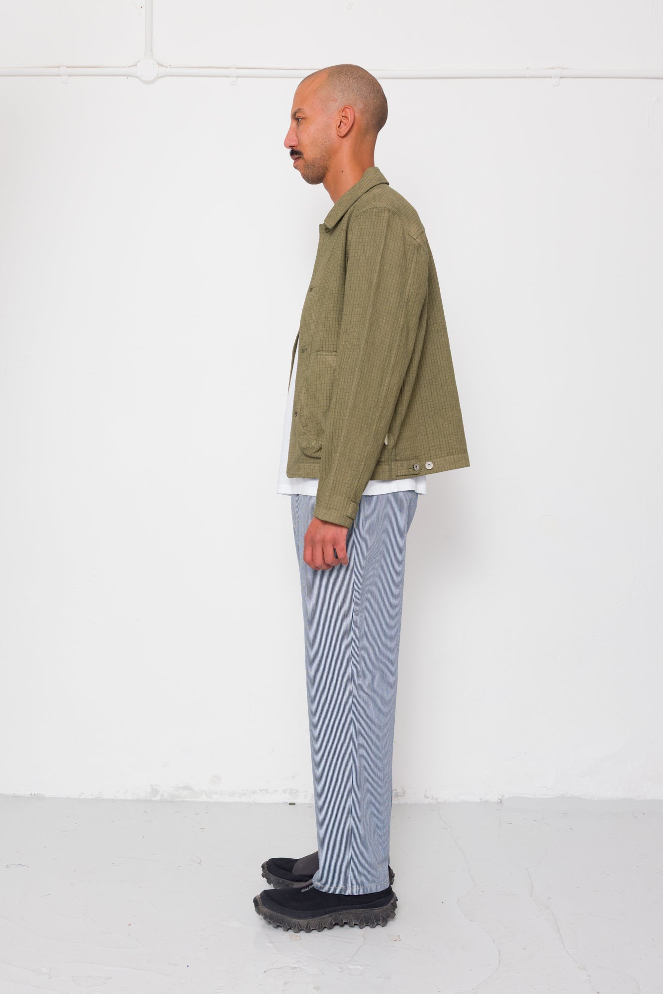 Folk | Folk Barrel Leg Jean - Indigo Ticking Stripe