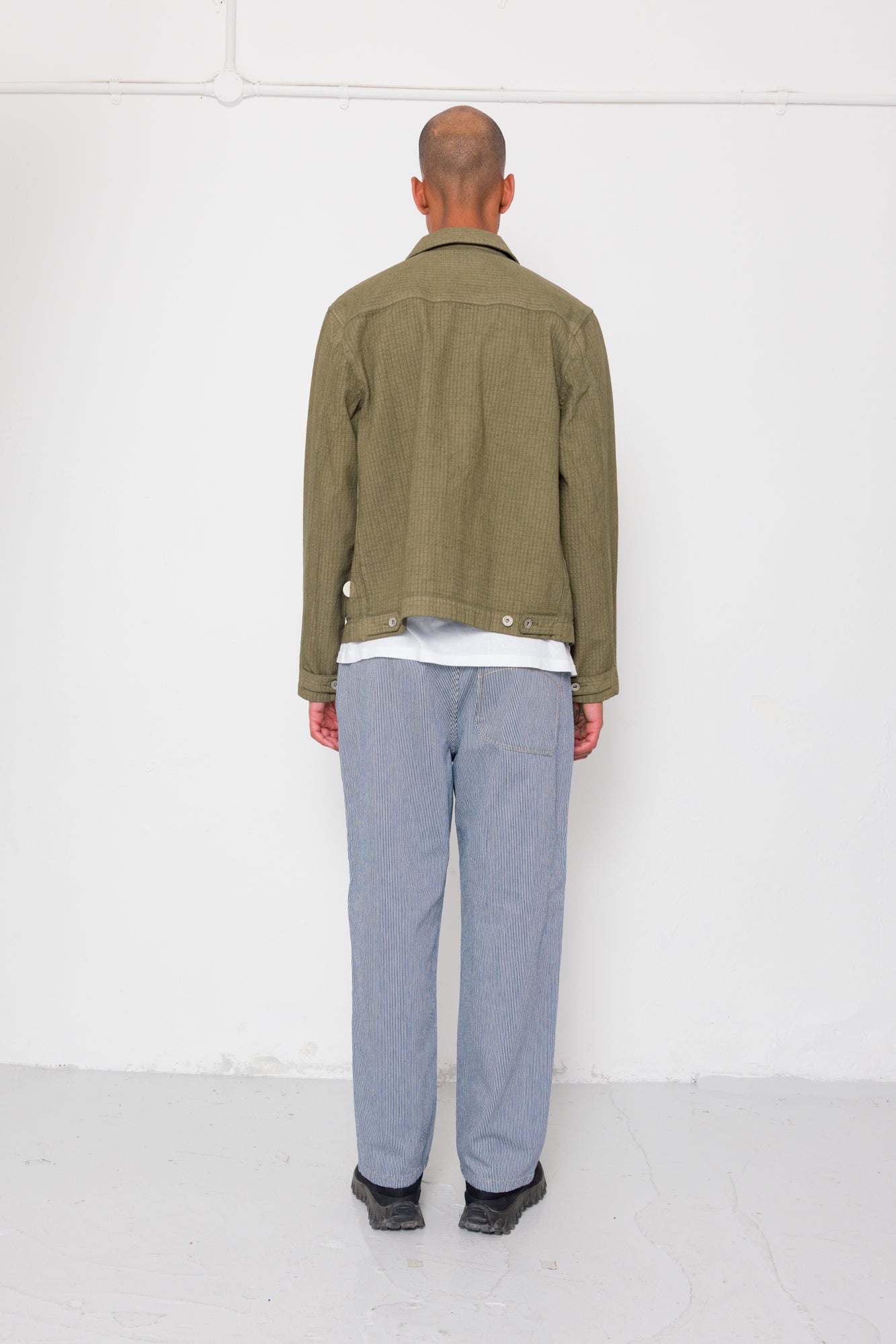 Folk | Folk Barrel Leg Jean - Indigo Ticking Stripe