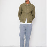 Folk | Folk Barrel Leg Jean - Indigo Ticking Stripe