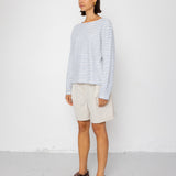 Folk | Folk Boat Neck T-Shirt - Ecru / Bright Blue