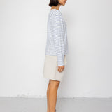 Folk | Folk Boat Neck T-Shirt - Ecru / Bright Blue