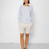 Folk | Folk Boat Neck T-Shirt - Ecru / Bright Blue