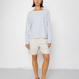 Folk | Folk Boat Neck T-Shirt - Ecru / Bright Blue