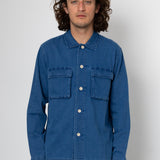 Bones Overshirt - Indigo Herringbone