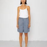 Boyfriend Shorts - Indigo Ticking Stripe