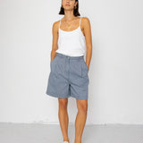 Boyfriend Shorts - Indigo Ticking Stripe