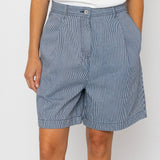 Boyfriend Shorts - Indigo Ticking Stripe