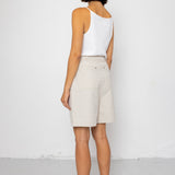 Boyfriend Shorts - Natural Linen Cotton Canvas