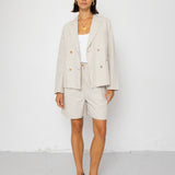 Boyfriend Shorts - Natural Linen Cotton Canvas