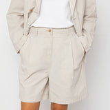 Boyfriend Shorts - Natural Linen Cotton Canvas