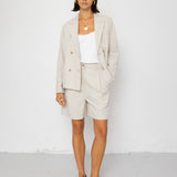 Boyfriend Shorts - Natural Linen Cotton Canvas